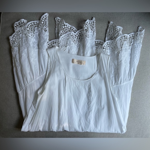 Isabella Sinclair/Anthropologie 100%Cotton Eyelet Swing Dress In White Size XS/P - Picture 5 of 9